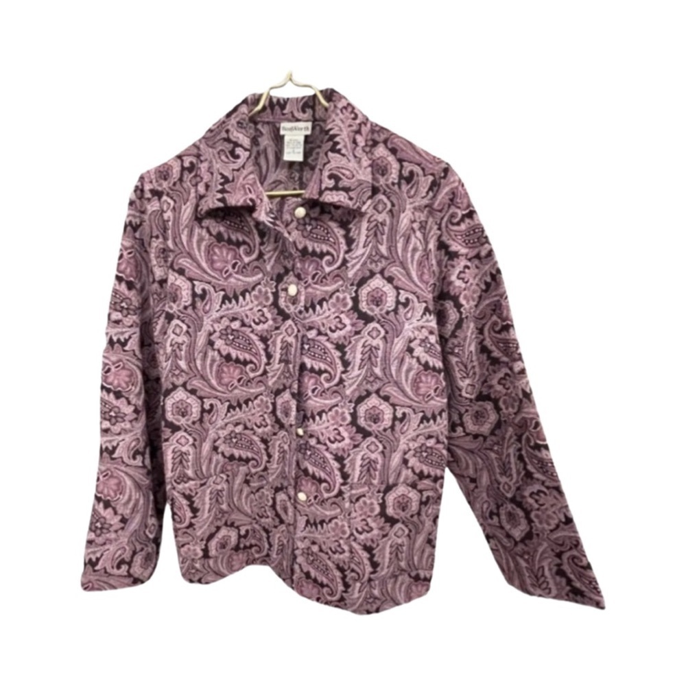 Bon Worth Floral Paisley Button Up Tapestry Jacket Size XL